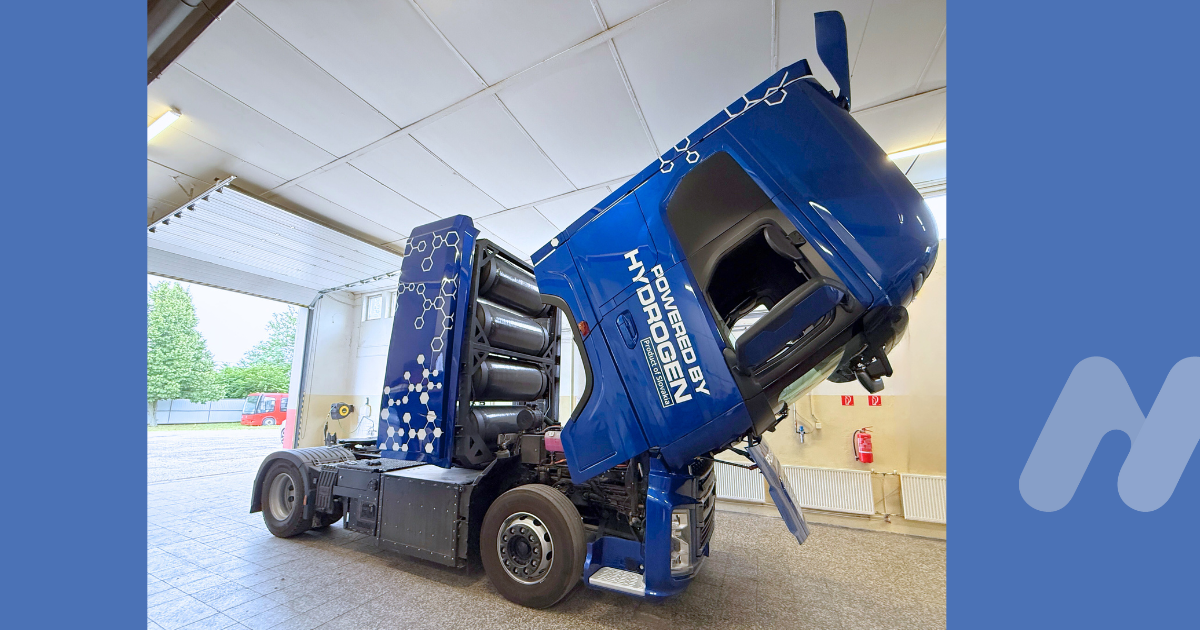 How is a hydrogen truck serviced?
