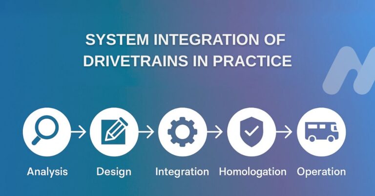 Infografika systémovej integrácie pohonov – analýza, návrh, integrácia, homologizácia a prevádzka v praxi